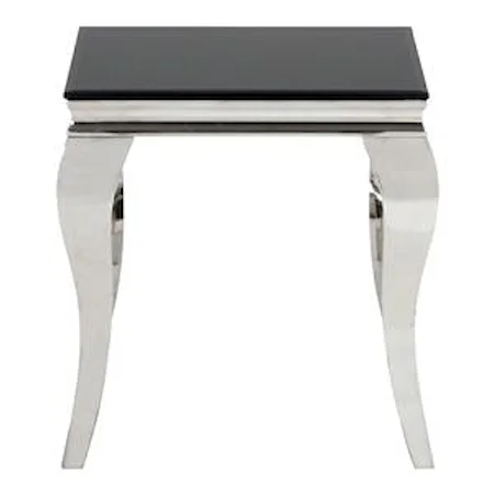 End Table with Black Glass Top